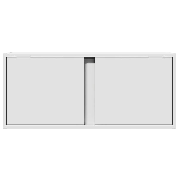 TV-seinäkaappi LED-valoilla valkoinen 80x31x35 cm