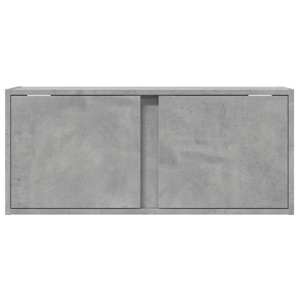 TV-seinäkaappi LED-valoilla betoninharmaa 80x31x35 cm