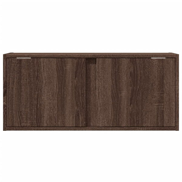 TV-seinäkaappi LED-valoilla ruskea tammi 80x31x35 cm