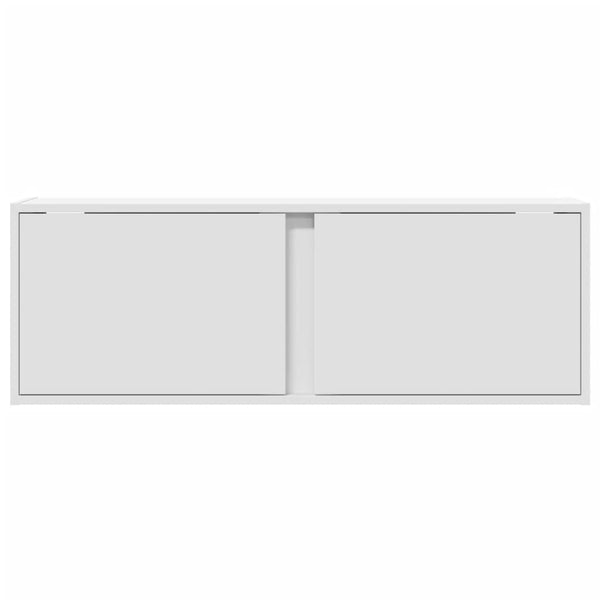 TV-seinäkaappi LED-valoilla valkoinen 100x31x35 cm