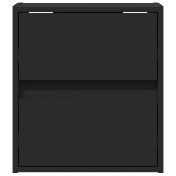 TV-seinäkaapit LED-valoilla 2 kpl musta 41x31x45 cm