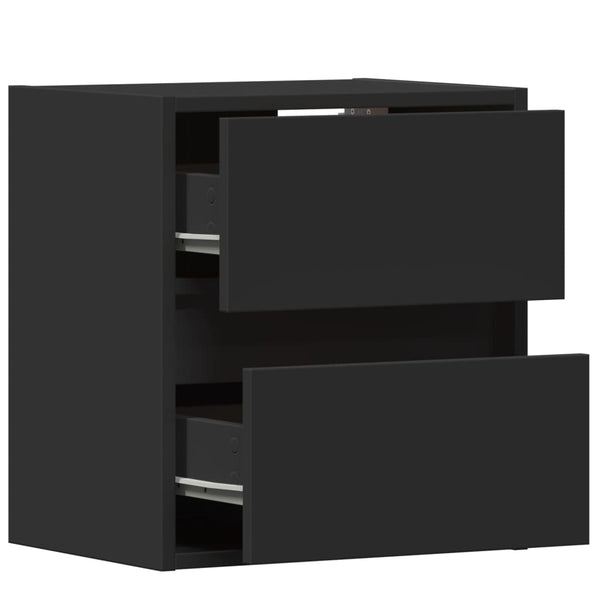 TV-seinäkaapit LED-valoilla 2 kpl musta 41x31x45 cm