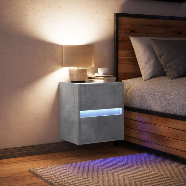 TV-seinäkaappi LED-valoilla betoninharmaa 41x31x45 cm