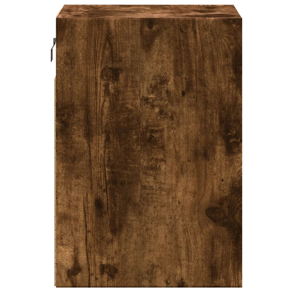 TV-seinäkaappi LED-valoilla savutammi 41x31x45 cm