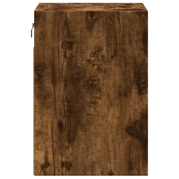 TV-seinäkaapit LED-valoilla 2 kpl savutammi 41x31x45 cm