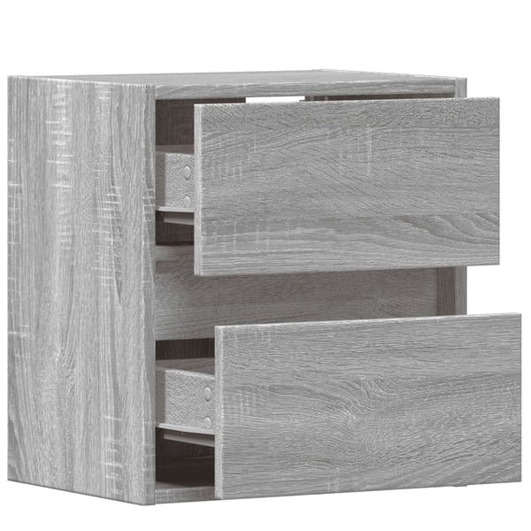 TV-seinäkaapit LED-valoilla 2 kpl harmaa Sonoma 41x31x45 cm