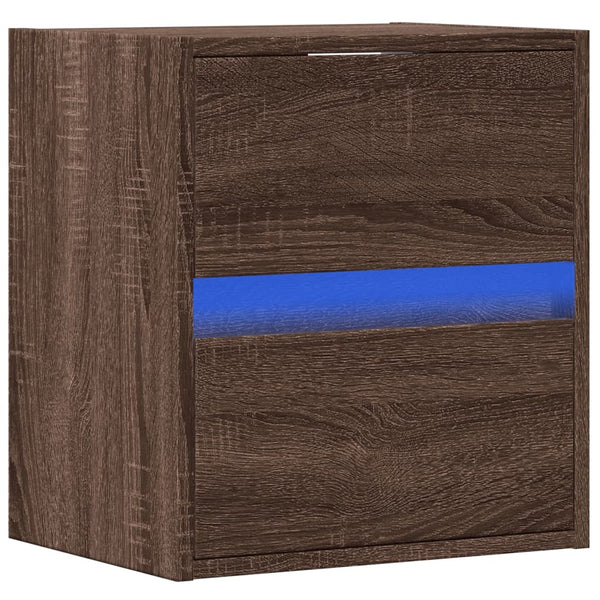 TV-seinäkaappi LED-valoilla ruskea tammi 41x31x45 cm