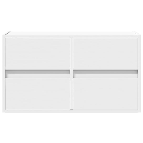 TV-seinäkaappi LED-valoilla valkoinen 80x31x45 cm