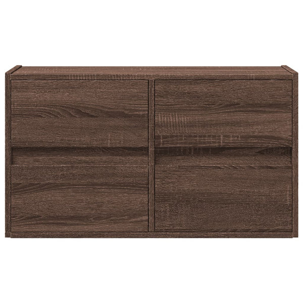 TV-seinäkaappi LED-valoilla ruskea tammi 80x31x45 cm