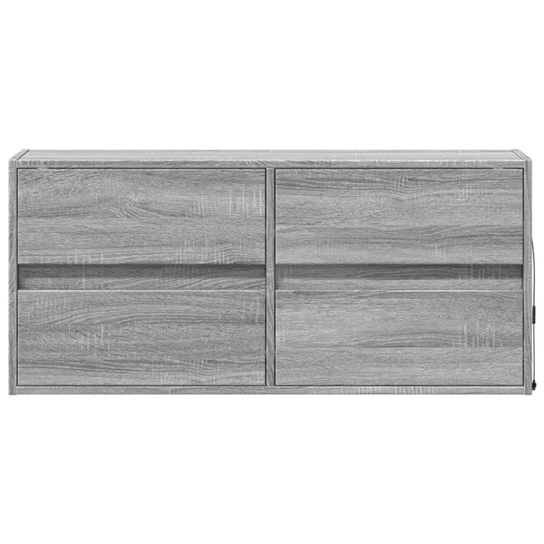TV-seinäkaappi LED-valoilla harmaa Sonoma 100x31x45 cm