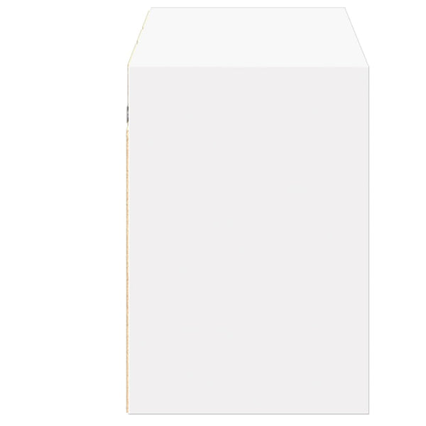TV-seinäkaappi LED-valoilla valkoinen 130x31x45 cm