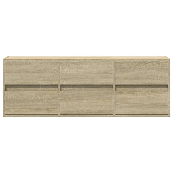 TV-seinäkaappi LED-valoilla Sonoma-tammi 130x31x45 cm