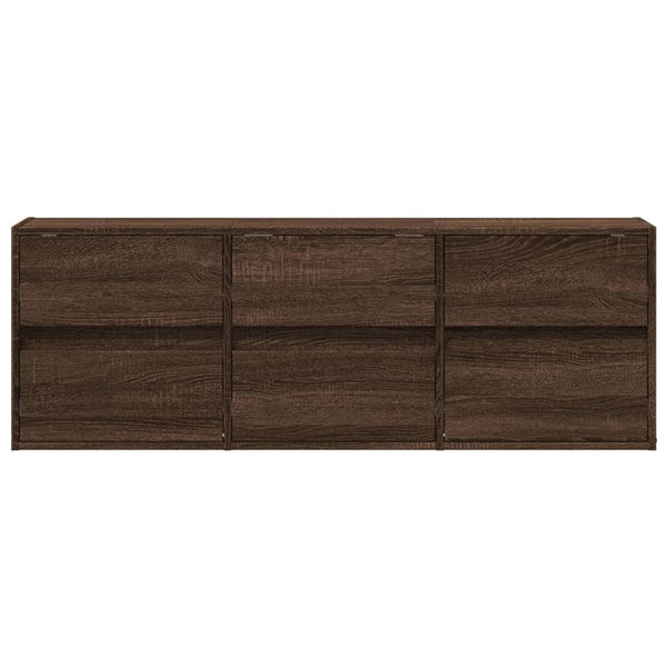 TV-seinäkaappi LED-valoilla ruskea tammi 130x31x45 cm