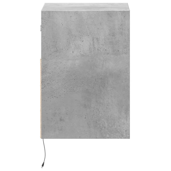 TV-seinäkaappi LED-valoilla betoninharmaa 41x31x45 cm