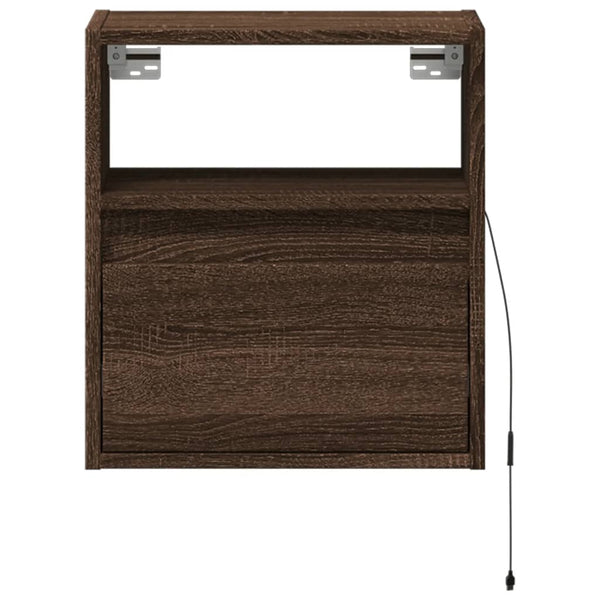 TV-seinäkaapit LED-valoilla 2 kpl ruskea tammi 41x31x45 cm