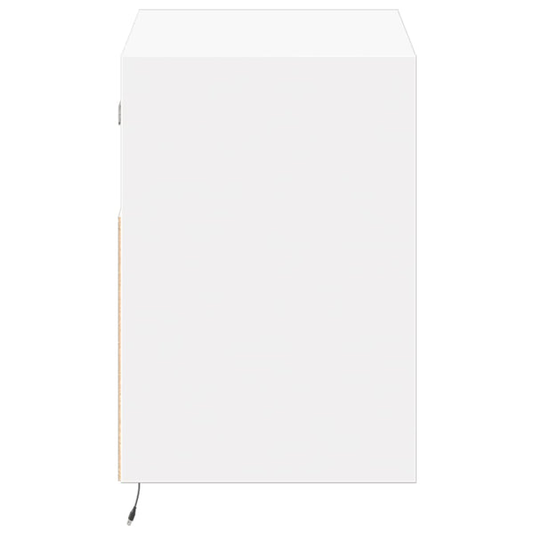 TV-seinäkaappi LED-valoilla valkoinen 80x31x45 cm