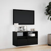 TV-seinäkaappi LED-valoilla musta 80x31x45 cm
