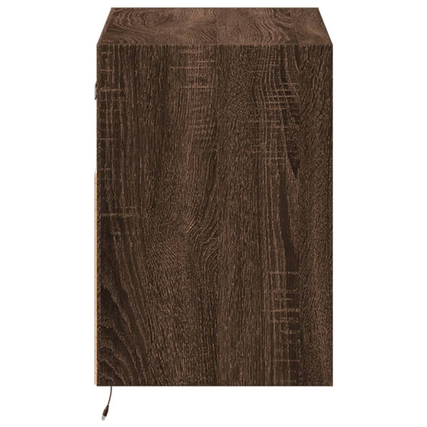 TV-seinäkaappi LED-valoilla ruskea tammi 80x31x45 cm