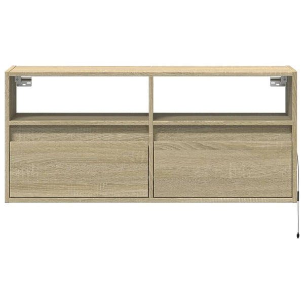 TV-seinäkaappi LED-valoilla Sonoma-tammi 100x31x45 cm