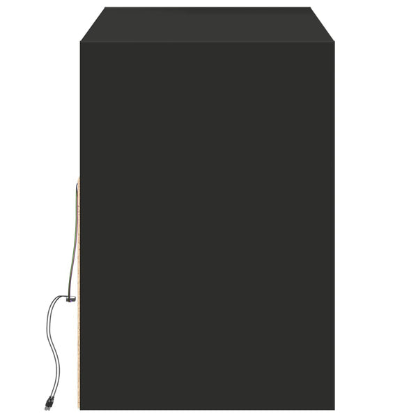 TV-seinäkaappi LED-valoilla musta 130x31x45 cm