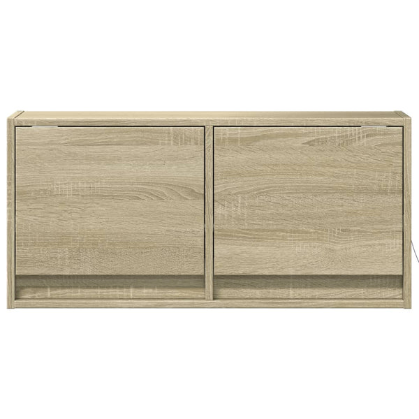 TV-seinäkaappi LED-valoilla Sonoma-tammi 80x31x35 cm