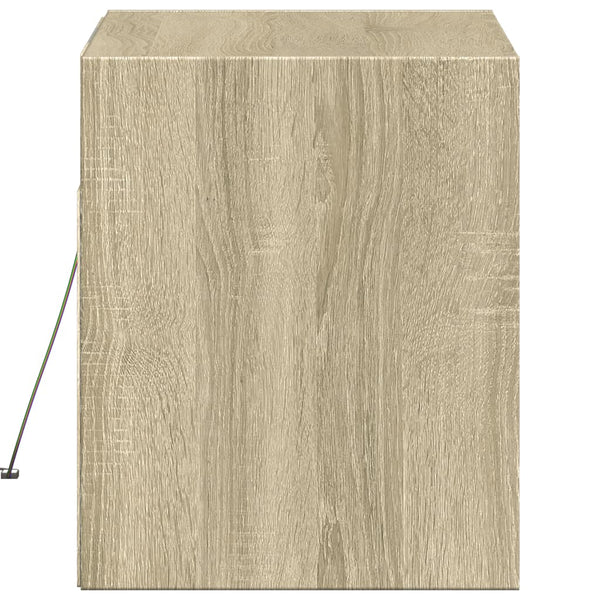 TV-seinäkaappi LED-valoilla Sonoma-tammi 80x31x35 cm