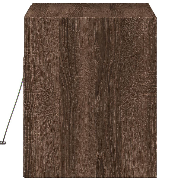TV-seinäkaappi LED-valoilla ruskea tammi 80x31x35 cm