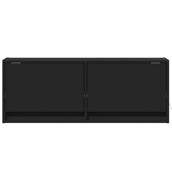 TV-seinäkaappi LED-valoilla musta 100x31x35 cm