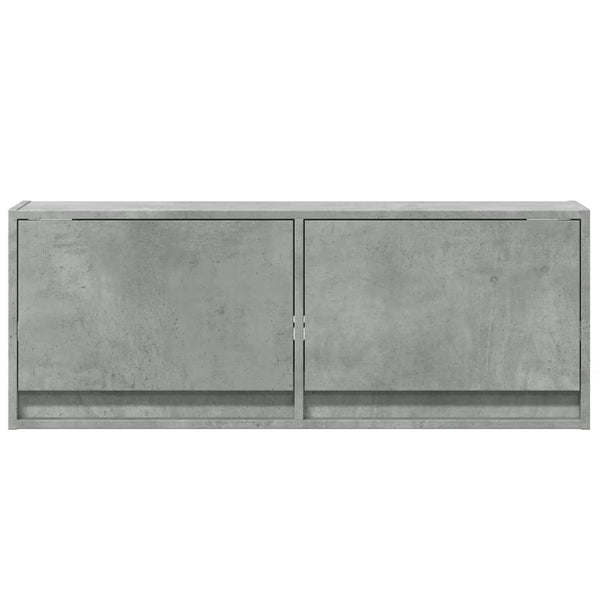 TV-seinäkaappi LED-valoilla betoninharmaa 100x31x35 cm