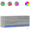 TV-seinäkaappi LED-valoilla harmaa Sonoma 100x31x35 cm