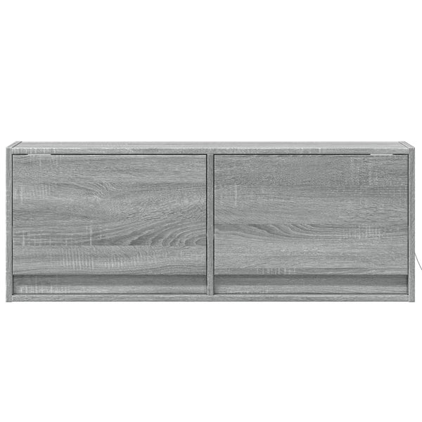 TV-seinäkaappi LED-valoilla harmaa Sonoma 100x31x35 cm