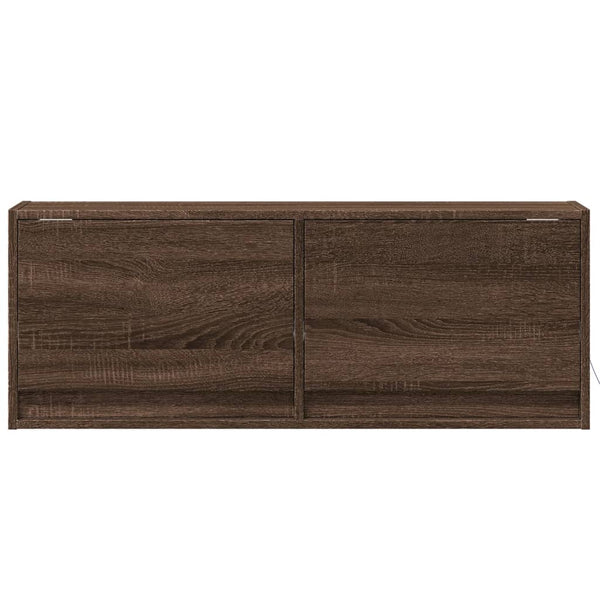 TV-seinäkaappi LED-valoilla ruskea tammi 100x31x35 cm