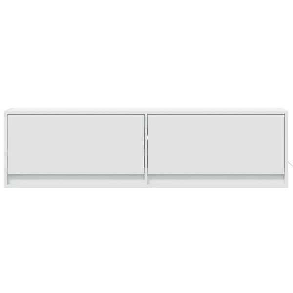 TV-seinäkaappi LED-valoilla valkoinen 140x31x38 cm