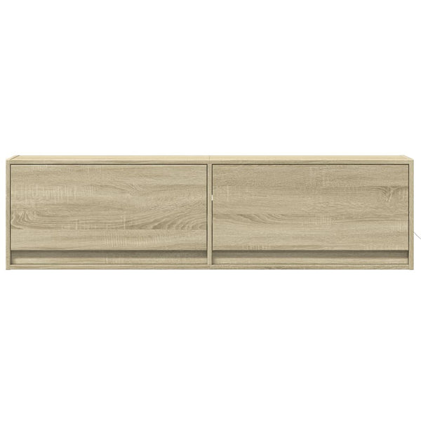 TV-seinäkaappi LED-valoilla Sonoma-tammi 140x31x38 cm