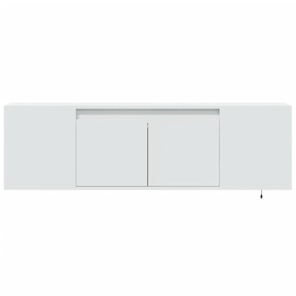 TV-seinäkaappi LED-valoilla valkoinen 135x31x39,5 cm