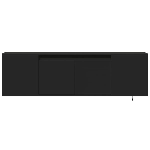 TV-seinäkaappi LED-valoilla musta 135x31x39,5 cm