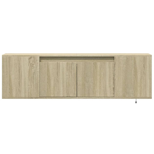 TV-seinäkaappi LED-valoilla Sonoma-tammi 135x31x39,5 cm