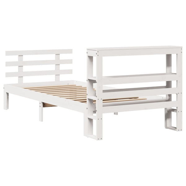 Valkoinen sängynrunko päädyllä Rusalia 75x190cm (mänty)