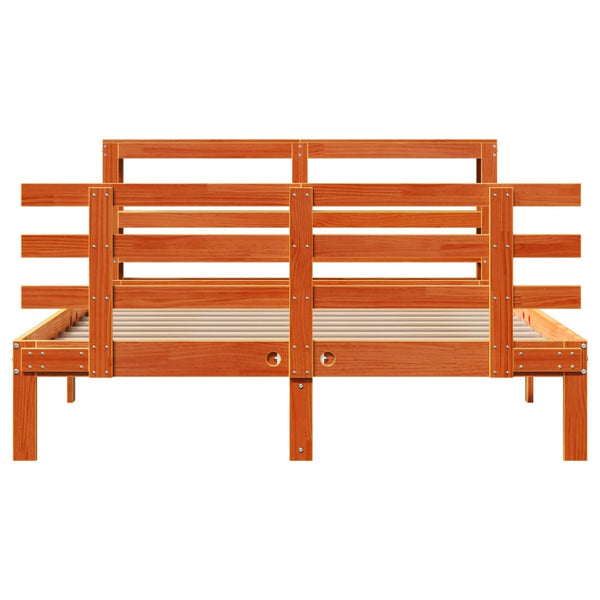 Vahanruskea sängynrunko päädyllä Zevastita 120x190cm (mänty)