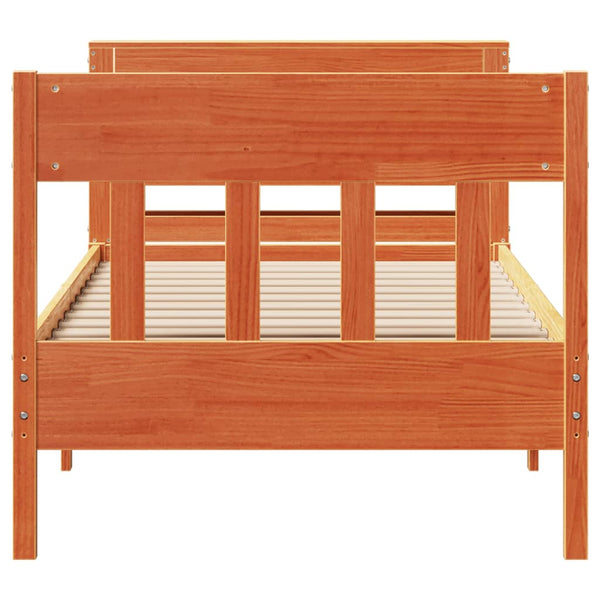 Sänky ilman patjaa vahanruskea 100x200 cm täysi mänty