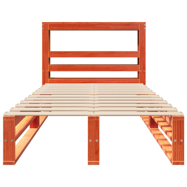 Sänky ilman patjaa vahanruskea 100x200 cm täysi mänty