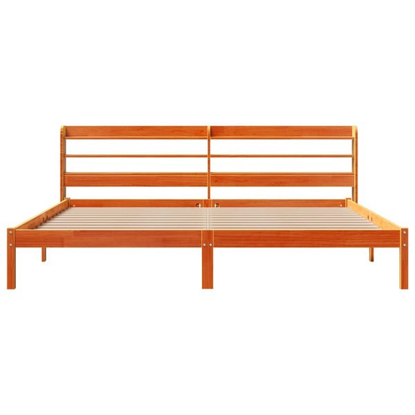 Vahanruskea sängynrunko päädyllä Ching 200x200cm (mänty)