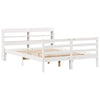 Sängynrunko päädyllä valkoinen 135x190 cm täysi mänty