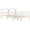 Sängynrunko päädyllä valkoinen 140x190 cm täysi mänty