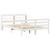 Sängynrunko päädyllä valkoinen 150x200 cm mänty