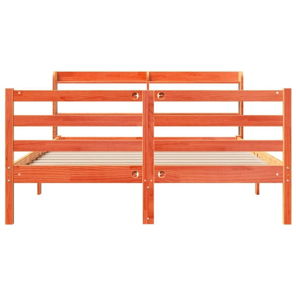 Sänky ilman patjaa vahanruskea 120x190 cm täysi mänty