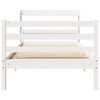 Valkoinen sängynrunko sängynrungolla Tiganica 100x200cm (mänty)