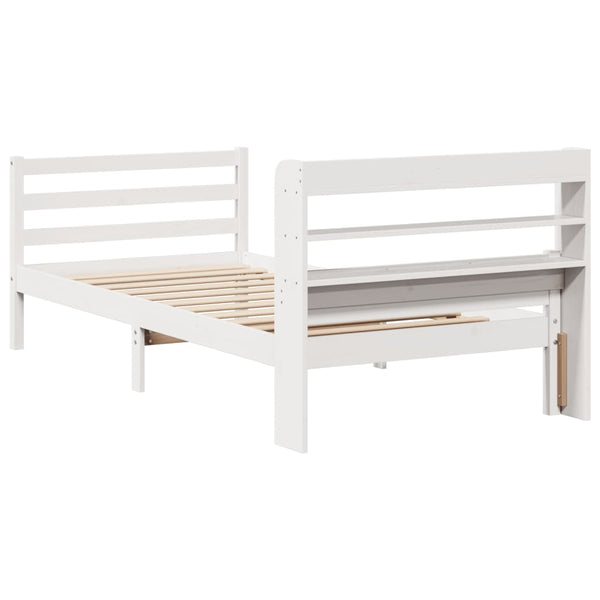 Valkoinen sängynrunko sängynrungolla Tiganica 100x200cm (mänty)