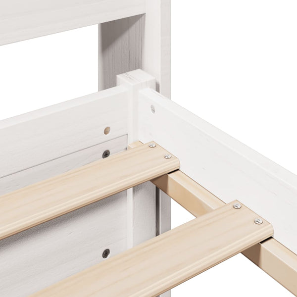 Valkoinen sängynrunko päädyllä Alcipe 180x200cm (mänty)