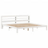 Sängynrunko päädyllä valkoinen 180x200 cm täysi mänty